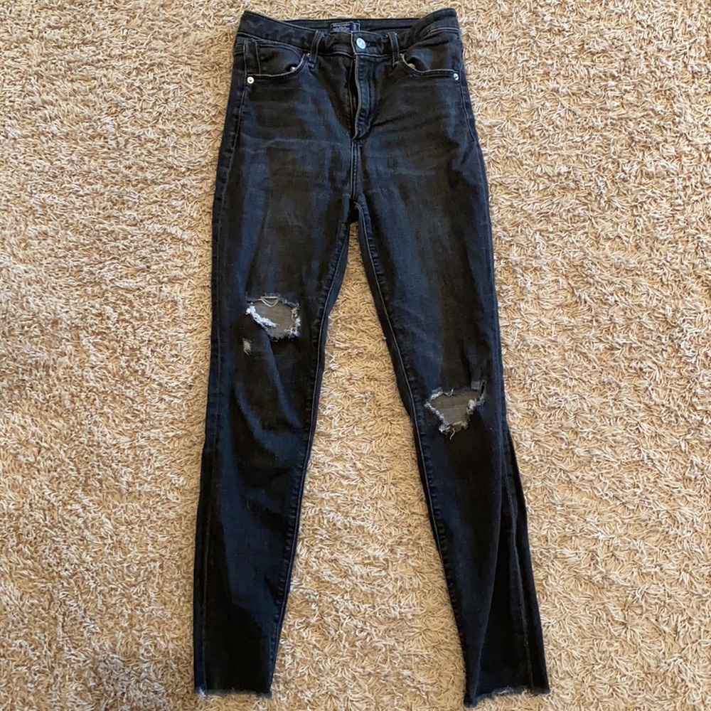 Abercrombie High Rise Skinny Black Jeans